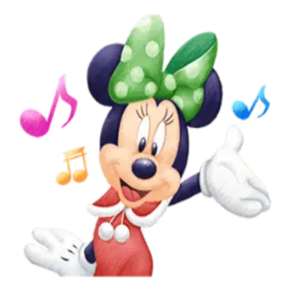 🎼 Minnie Mouse Минни Маус, Дисней, мультфильм, персонаж, мышь, музыка, ноты telegram sticker