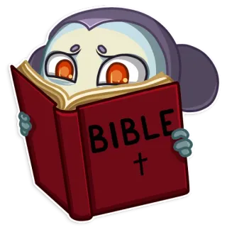 📖 BIBLE libro, Bibbia, religione, cartone animato, personaggio whatsapp sticker