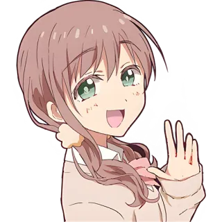👋 อนิเมะ, ผู้หญิง, การ์ตูน, น่ารัก, คาวาอิ, ทักทาย, โบกมือ telegram sticker
