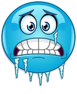 🥶 frío, helado, triste, glacial, invierno, emoji, carámbanos telegram sticker