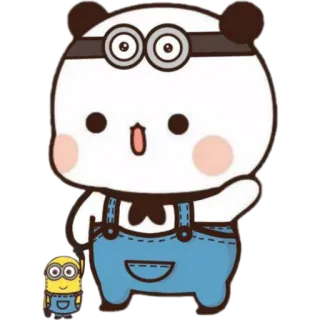 🤓 แพนด้า, มินเนี่ยน, การ์ตูน, น่ารัก, แอนิเมชั่น, สติกเกอร์ telegram sticker