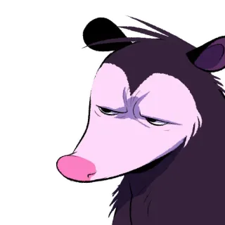 😑 opossum, marsupial, animal, cartoon whatsapp sticker