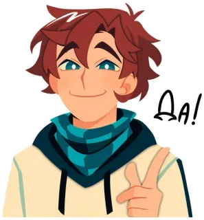 ✔️ Да! Anime, Desenho animado, Saudação, Paz, Positivo telegram sticker