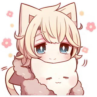 😇 chat, anime, mignon, autocollant, kawaii, manga, illustration telegram sticker