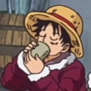 😌 Luffy One Piece Anime, Luffy, One Piece, Topi Jerami, Makan telegram sticker