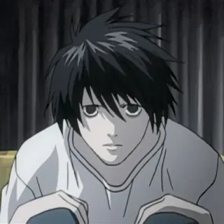 🍎 L Death Note Anime, Death Note, L, Detetive, Mangá, Personagem telegram sticker