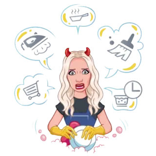 Девочка демон блонди whatsapp stickers