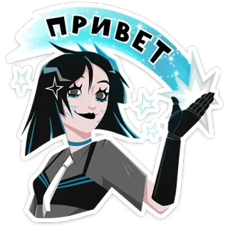👋 ПРИВЕТ greeting, hello, russian, female, cartoon telegram sticker