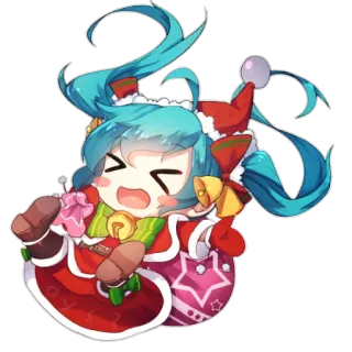 😆 Hatsune Miku Anime, Manga, Noël, Hatsune Miku, Vocaloid, Chibi, Mignon, Dessin animé whatsapp sticker