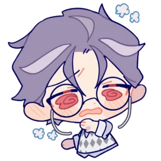 😳 Chibi, Anime, Lelah, Kelelahan, Kacamata telegram sticker