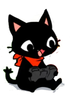 🎮 gato, controle, desenho animado, adesivo, gato preto, fofo, gaming telegram sticker