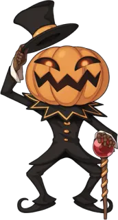🎃 pumpkin, halloween, character, costume telegram sticker