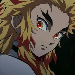 🤨 Kyojuro Rengoku Demon Slayer Anime, Demon Slayer, Kyojuro Rengoku, Pilar das Chamas telegram sticker