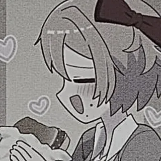🍓 anime, girl, sandwich, cute, heart, grey telegram sticker