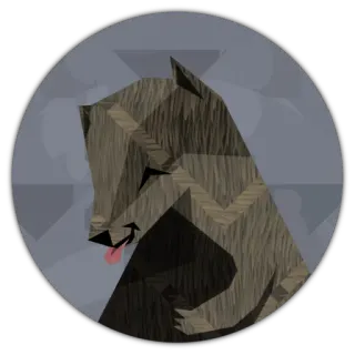 😶 wolf, animal, sticker, geometric, cartoon telegram sticker