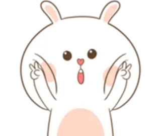 ✌ Hase, Kaninchen, süß, Aufkleber, Cartoon telegram sticker