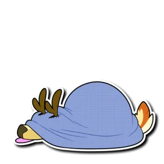 😓 cerf, animal, mignon, endormi, paresseux, dessin animé telegram sticker