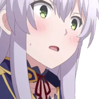 😳 anime, ragazza, cartone animato, arrossire, espressione telegram sticker