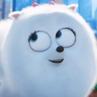 ❄️ Gidget The Secret Life of Pets собака, белый, пушистый, милый, Гиджет, Тайная жизнь домашних животных whatsapp sticker