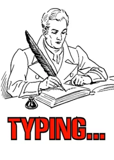 ✍ TYPING... dactylographie, écriture, stylo, encre telegram sticker