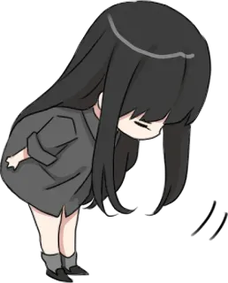 😶 anime, girl, bowing, cute, shy telegram sticker