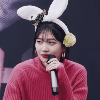 🎟 mulher, orelhas de coelho, idol, microfone, k-pop, cantora telegram sticker