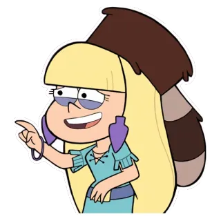 😈 Pacifica Northwest Gravity Falls kartun, pirang, menunjuk, kaya, remaja telegram sticker