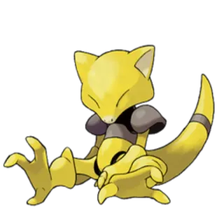 🔵 Abra Abra, Pokémon, Psy, Jaune, Mignon, Créature, Animal telegram sticker