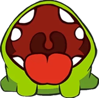 😲 mostro, carino, verde, bocca aperta, cartone animato telegram sticker