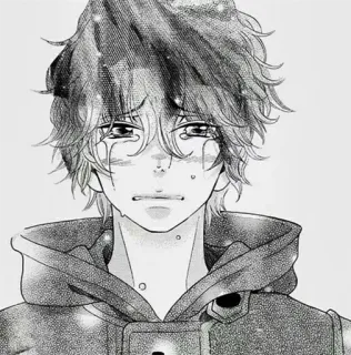 ☹ anime, crying, sad, manga, tears telegram sticker