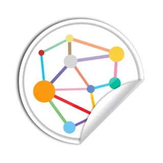 💥 puntos, pegatina, red, conexión, abstracto, geométrico, colorido telegram sticker