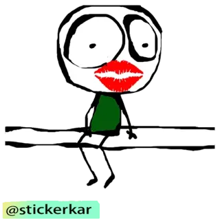 💋 @stickerkar pegatina, dibujo animado, personaje telegram sticker