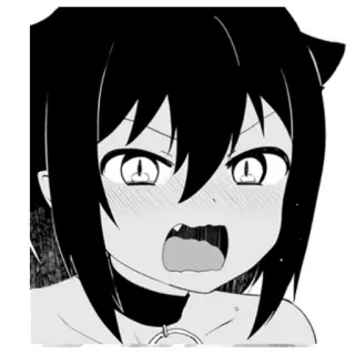 😫 Anime, Manga, Kocia dziewczyna, Neko, zszokowany, zły telegram sticker