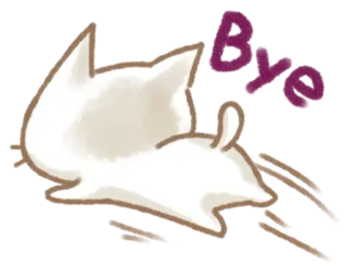 👋 Bye kucing, hewan, sampai jumpa, salam, kartun, cat air, melambai telegram sticker