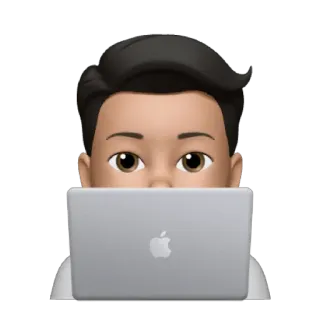 👨‍💻 Memoji, แล็ปท็อป, แอปเปิล, คอมพิวเตอร์, อวตาร, ทำงาน telegram sticker
