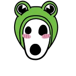 🐸 rana, cappello, carino, cartone animato, personaggio, animale whatsapp sticker