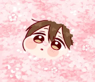 🥺 kawaii, anime, kersenbloesem, schattig, chibi, manga whatsapp sticker