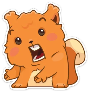 😧 다람쥐, 동물, 만화, 스티커, 귀여운 telegram sticker