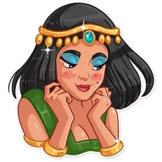 ☺️ Cleopatra Cleopatra, Mesir kuno, ratu, wanita, kartun, karakter telegram sticker