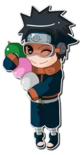 😉 Obito Naruto anime, manga, cartoon, chibi, Obito, Naruto telegram sticker