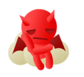 😓 악마, 만화, 빨간색, 악령 telegram sticker