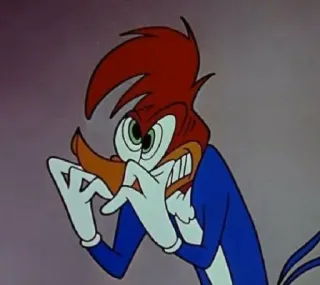 🥴 Woody Woodpecker cartone animato, Woody Woodpecker, animato, divertente, personaggio whatsapp sticker