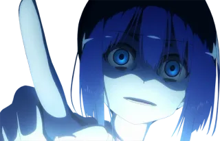 👻 Anime, Indicare, Arrabbiato, Ragazza, Personaggio telegram sticker
