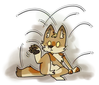 🐕 animal, wolf, fox, cartoon, cute, sitting, animated telegram sticker