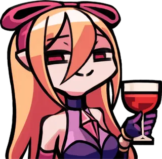 🍷 anime girl, wine glass, drinking, cartoon, smug, anime whatsapp sticker