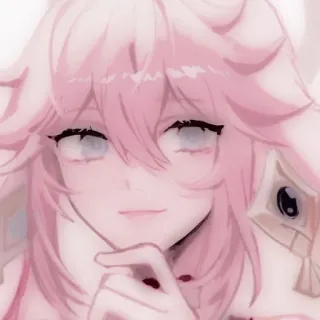😮 Yae Miko Genshin Impact 动漫, 游戏, 粉色, 角色, 八重神子, 原神 telegram sticker