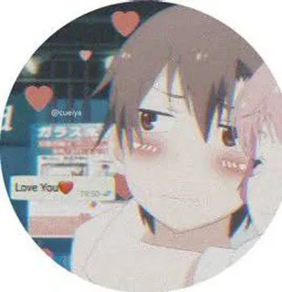 ❤️ Love You Liebe, Anime, Paar, Herzen, Cartoon telegram sticker