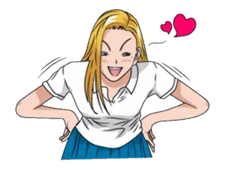 💕 anime, gadis, tersenyum, kartun, hati, ceria telegram sticker