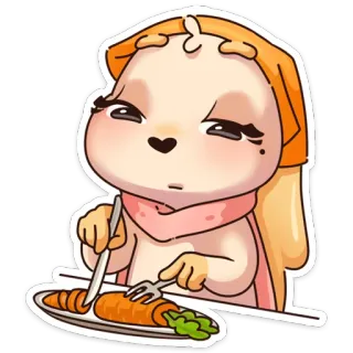 🥕 кролик, ест, морковь, милый, животное whatsapp sticker