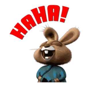😂 HAHA! funny, laughing, rabbit, bunny, haha telegram sticker